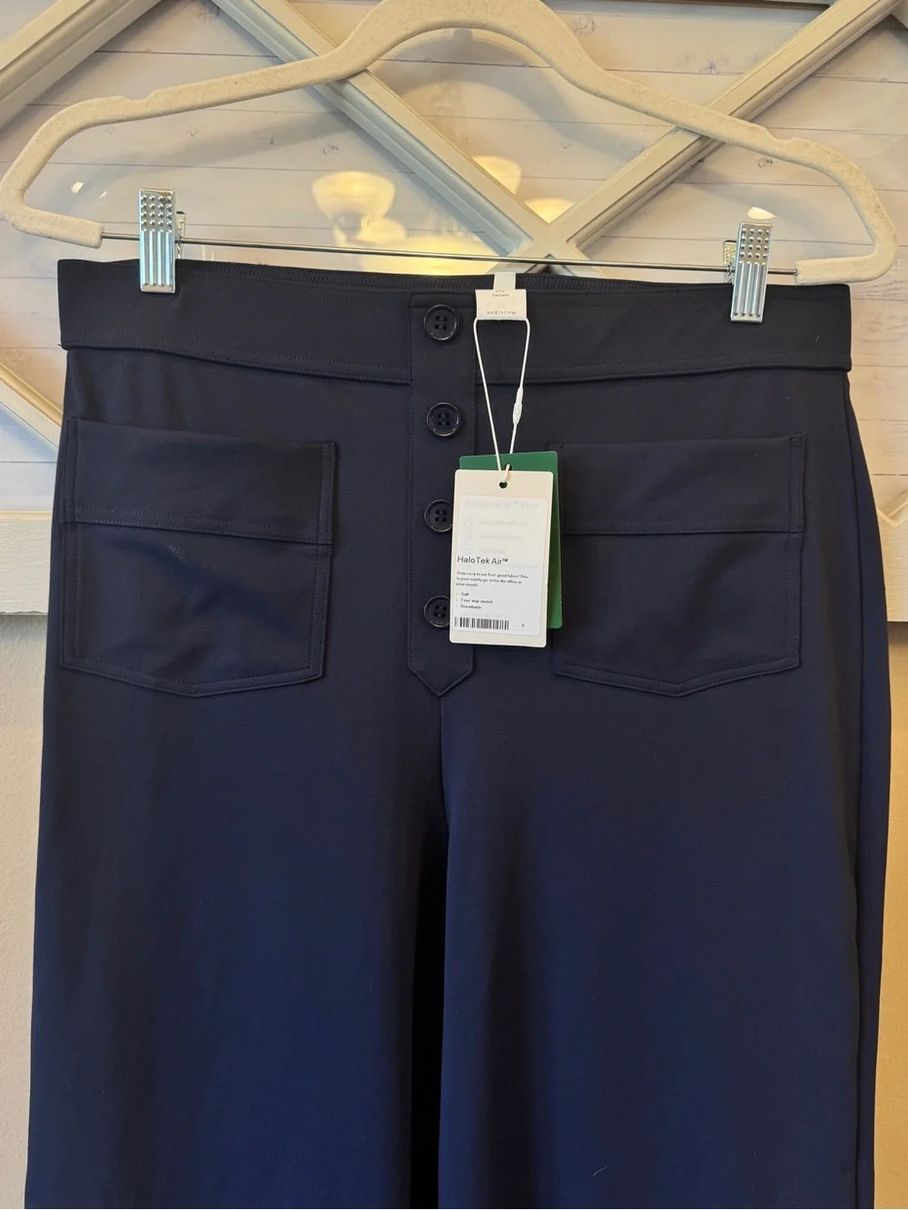 Halara DayStretch High Waisted Wide Leg Pants Mens Womens L Workleisure Navy NWT